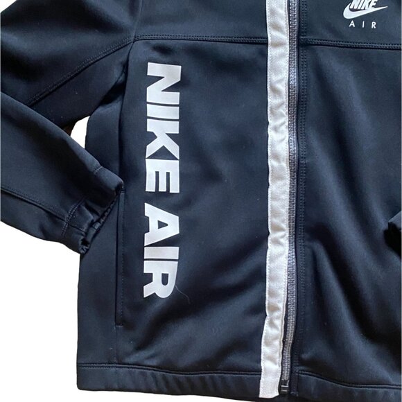 Nike Air Youth Zip Up Logo Track Jacket-Black/White-Small-GUC - Picture 3 of 6